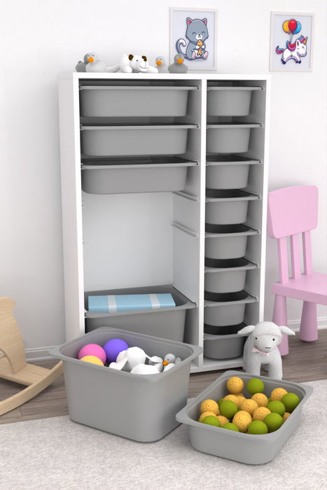 Hanah Home Armario Multiusos Blanco y Gris Hanah Home Armario Multiusos Blanco y Gris